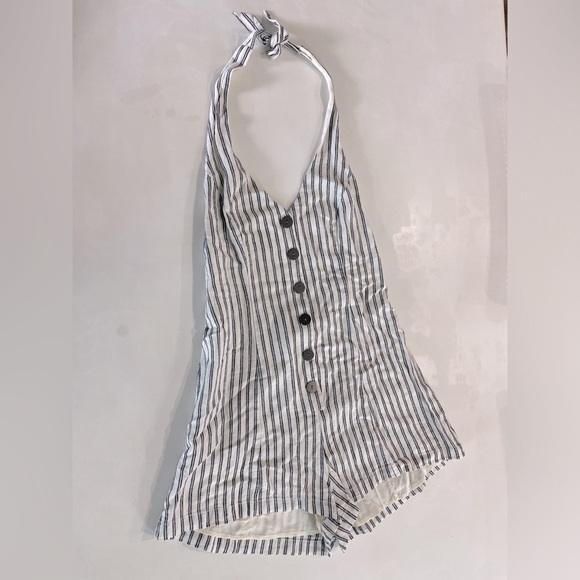 NWT Urban Outfitter Striped Halter Romper Size Small - Picture 2 of 6